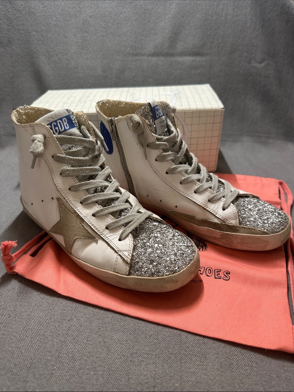 Golden Goose Silver Glitter Francy High top 37